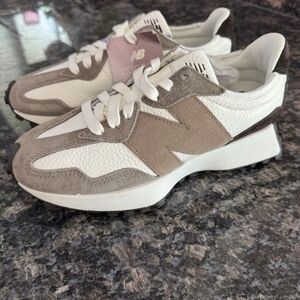 New Balance Women's Cream and Brown Sneakers